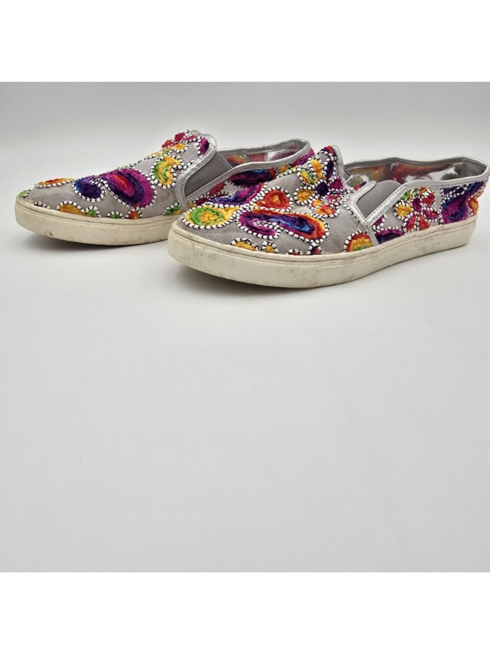 Wanted Womens Colorful Slip-On Sneakers Size 9.5 Multicolor Textile Pre-Owned - Picture 4 of 7